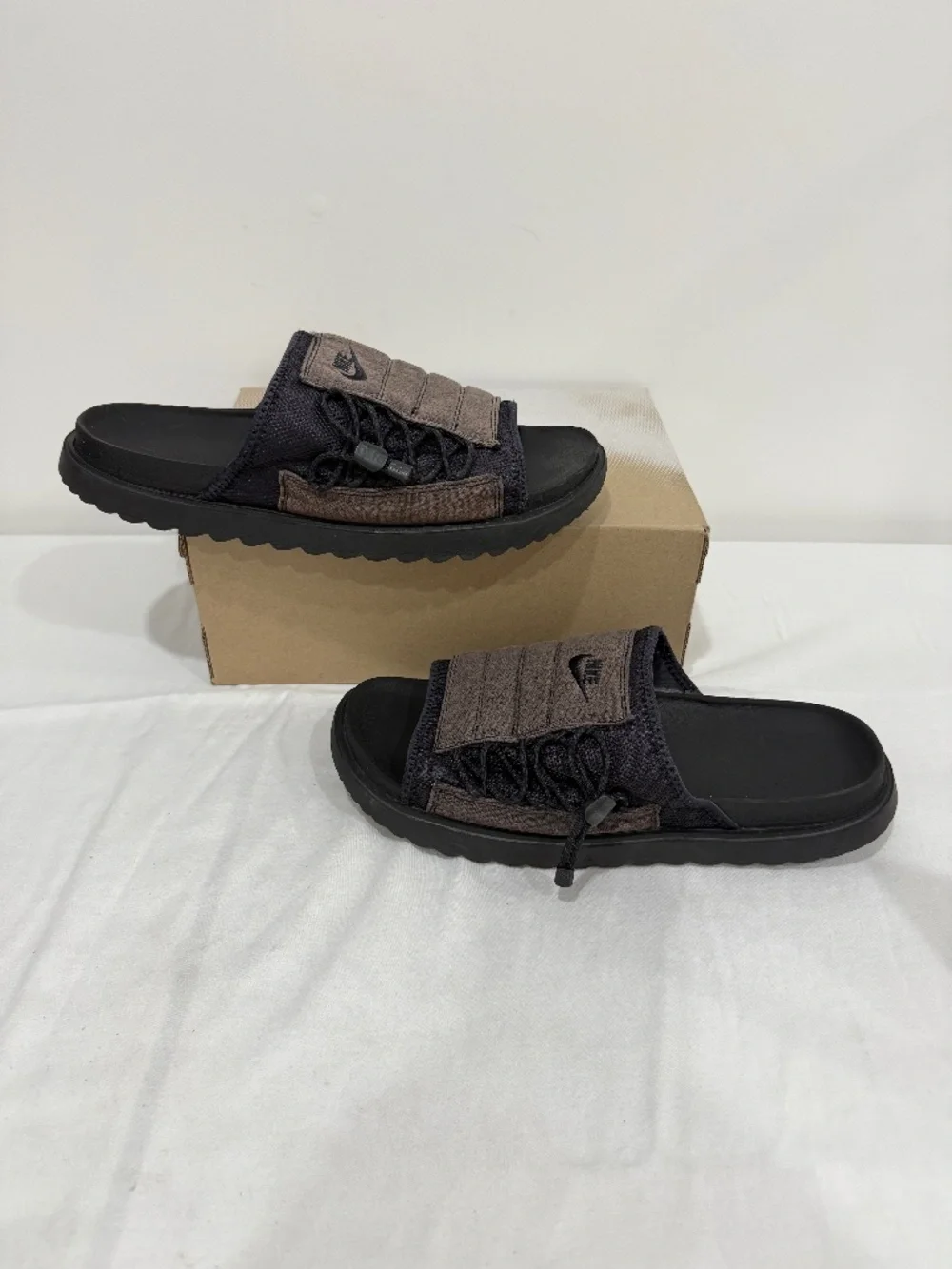 Used W/O Box! Men's Nike Asuna Slides Black Summer Casual Sandals Size 13